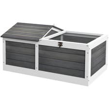 Image of PawHut Wooden Tortoise House, Small Pet Reptile with Hide Shelter Den and Run