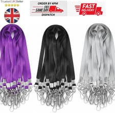 Image of Plain Lanyard Neck Strap metal clip 100cm x 10mm ID Lanyard For ID Badge Holder