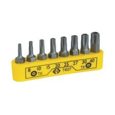 Image of CK Tools Screwdriver Bit Clip Set 8 Piece TX Tamperproof Screwdriver Bits T4527
