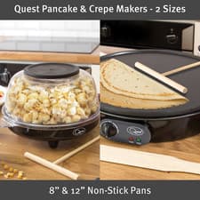 Image of Electric Pancake & Crepe Maker / 12" Non-Stick Hot Plate Or Mini 8" Version