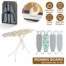 Image of Foldable Ironing Board Lightweight with Iron Rest Non Slip Legs Easy Storage