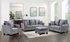 Image of Brushed Velvet Sofa 3 Seater 2 Seater Chair Footstool Grey Brown or Mink