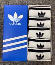 Image of Adidas Socks 5 Pairs Pack Cotton Mid-Tube Casual Socks Multi-Color