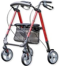 Image of NRS Healthcare M87719 Lightweight Four-Wheeled Rollator with Seat Foldable