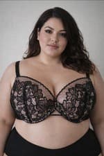 Image of 44E Ann Summers The Lasting Lover Plunge Bra Black/Champagne 2003327