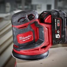 Image of Milwaukee Cordless Random Orbital Sander M18 BOS125-0 plus genuine 4ah battery