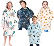 Image of Hoodie Blanket Oversized Hoodie Sherpa Fleece Giant Big Hooded Sweatshirt Kids