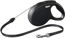 Image of flexi New Classic Retractable Lead Cord, Black, Small, 12kg - 5m (16ft)
