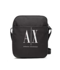 Image of ARMANI EXCHANGE Black Polyester Crossbody Bag Nylon Strap Contrasting Logo BNWT