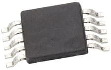 Image of 1 x Microchip MCP4728A0-E/UN, 4-channel 12 bit Serial DAC, 10-Pin MSOP