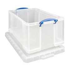 Image of 2 x Really Useful Box Stackable Storage Box, Clear, 64 L - New + 24h Del