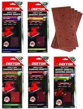 Image of 1/3 Sanding Pads Rectangular Sheets 40 60 80 120 Or Mixed Grit 93x 230mm DT80750
