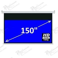 Image of 150" Electric Motorised HD Projection Screen Aspect Ratio 16:9 Matte White