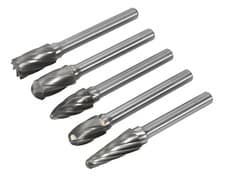 Image of Sealey Tungsten Carbide Rotary Burr Set 5pc - Ripper/Coarse