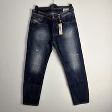 Image of Diesel Mens Jeans Blue Larkee-T 008B9 Regular Tapered Distressed Denim W30 L30