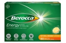 Image of Berocca Energy (4 x 15 Pack) NATURAL ORANGE Flavour Effervescent TabletsBBE11/25