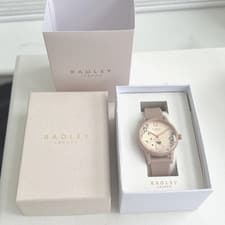 Image of New Ladies Radley Dog Dial Watch, Analogue Quart, Cobweb Silicone Strap RRP £40