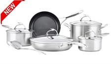 Image of Circulon S Series 5 Piece Stainless Steel Pan Set - Metallic. Brand New