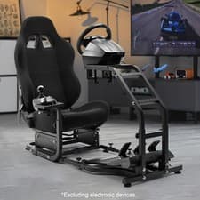 Image of Marada Racing Simulator Cockpit With Black Seat Fit Logitech G29 G920 G923 T300