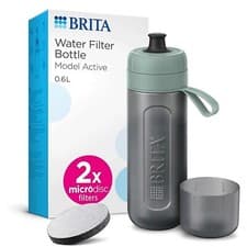 Image of Brita Sports Fill & Go Active Water Filter Bottle 2 MicroDisc Filter 600ml GREEN
