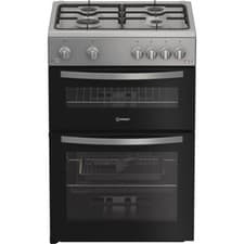 Image of Indesit IDG6GS Gas Cooker 60cm Free Standing Silver A+/A New
