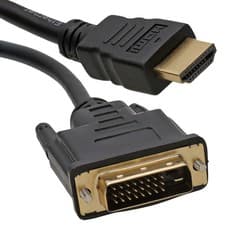 Image of DVI to HDMI Cable 1m (24+1 pin to HDMI Digital Lead) PC to HD TV 1 metre Gold