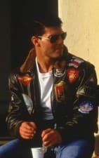 Image of Men's Top Gun Jet Tom Cruise Bomber Motorcycle Biker Pilot Real Leather Jacket