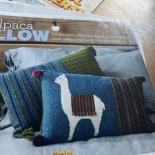 Image of Alpaca pompom pillow/ Cushion Knitting Pattern, Gift Idea DK