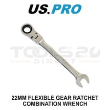Image of US PRO Tools 22MM Flexible Gear Ratchet Combination Spanner Wrench 3891