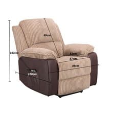 Image of WestWood Fabric Electric Recliner Chair Faux Leather Armchair Lounge Cinema Sofa