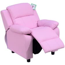 Image of HOMOM Kids Recliner Armchair PU Leather Game Chair Children Sofa Seat Pink