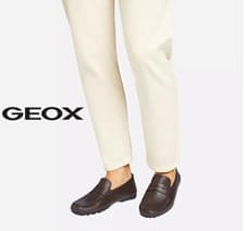 Image of Leather Loafers - Geox Kosmopolis +Grip Man Leather Loafers Shoes