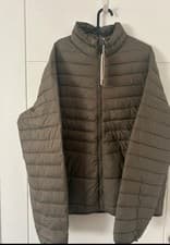 Image of Jack & Jones Stand Collar Packable Padded Puffer Jacket Full Zip Khaki XL
