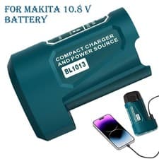 Image of Battery Charger Adapter for Makita 10.8V Battery with USB Port & DC 12V Outlet