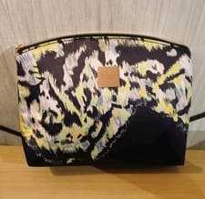 Image of Ted Baker Make-Up Wash Bag Black Patterned Womens Zipped Lined *BNWOT*