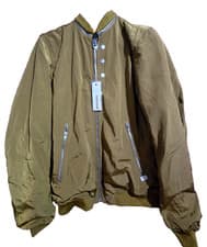 Image of Diesel Mens Stunning Bronze Bomber Jacket Rare Removable Collars UK size Large