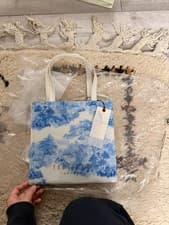 Image of Ted Baker Women's White Tote Bag Floral Pattern Small Size
