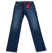 Image of Diesel D Yennox Tapered Jeans Mid Blue Mens Size W30 L32