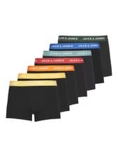 Image of Jack & Jones Jacvito 7 Pack Cotton Stretch Trunks - Black Multi