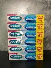 Image of 6 x 70g Poligrip Flavour Free Denture Fixative Cream Polygrip Flavour Free