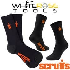 Image of Scruffs Worker Socks Black 3 Pairs Reinforced Heel Toe Cushioned Lining
