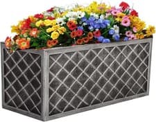 Image of Grey Beautiful Stylish 70cm Lazio Pewter Trough Garden Decor Long Planter