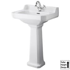 Image of Nuie Richmond Comfort Height 560mm 1 Tap Hole Basin & Full Pedestal Sink