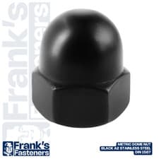 Image of M3 M4 M5 M6 M8 BLACK A2 304 Stainless Steel HEXAGON DOMED CAP NUT | DIN 1587