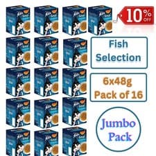 Image of Felix Soup Wet Cat Food Fish Selection Cat Food 6x48g Pack of 16- Saver Pack- UK