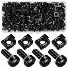 Image of 110 Pcs/55 Set Rack Mount Cage Nuts and Screws Kit, M6x20mm Server Rack Screw...