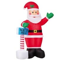 Image of Santa with North Pole Sign 8ft Tall Xmas Christmas Inflatable - Ex Display Boxed