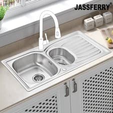 Image of JASSFERRY Stainless Steel Kitchen Sink 1.5 Bowl Reversible Drainer 980 x 510 mm