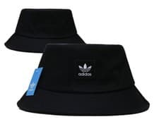 Image of Adidas Originals Mens Black Trefoil Bucket Hat Fishermans BNWT Retro