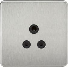 Image of KNIGHTSBRIDGE BRUSHED CHROME SCREWLESS Switches & Sockets ALL Inserts + USB